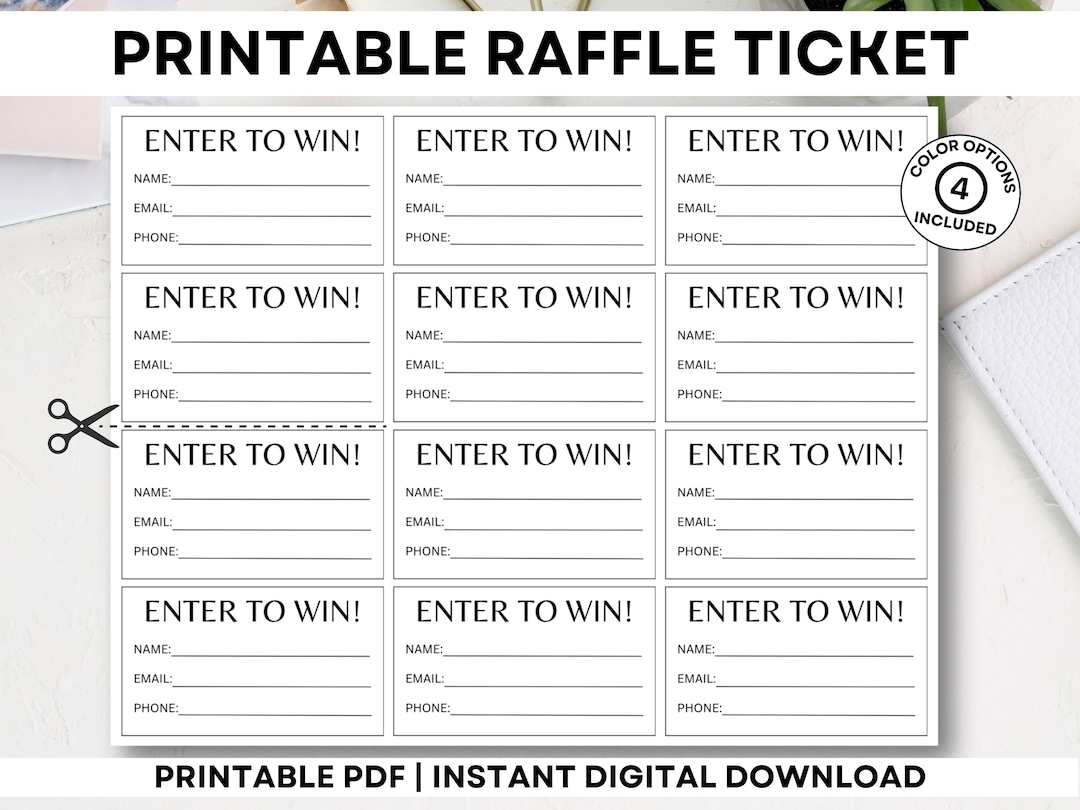 Printable Raffle Tickets Enter To Win Tickets Printable Enter To Win Raffle Ticket Template Minimalist Raffle Ticket simple Raffle Ticket Etsy Canada