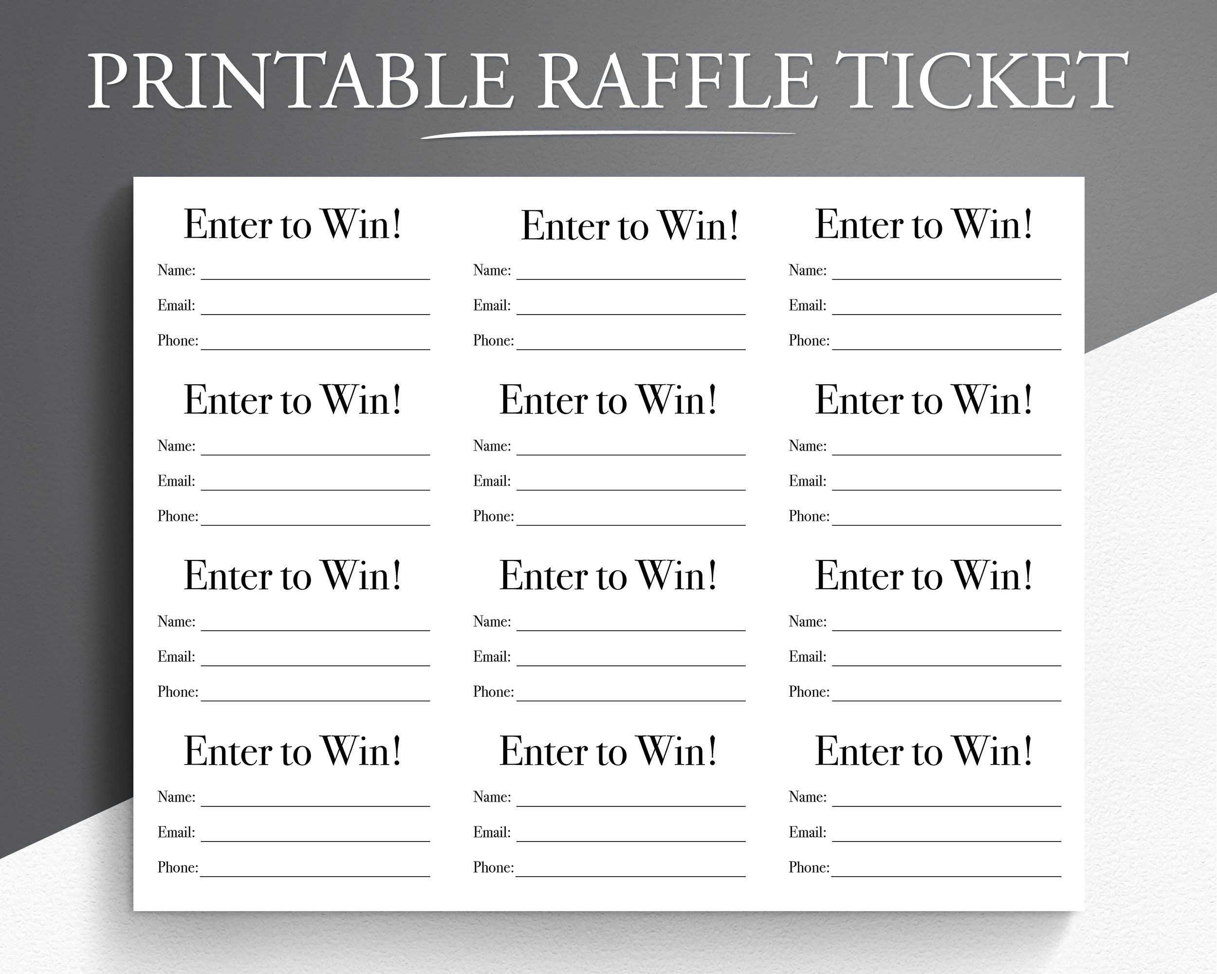 free printable raffle tickets pdf