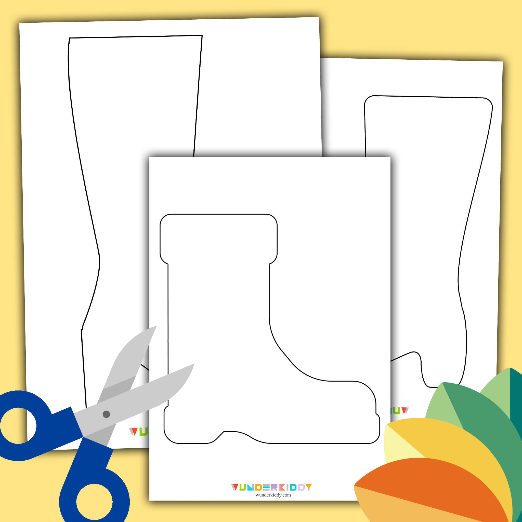 Printable Rain Boots Pattern Template For Craft Ideas