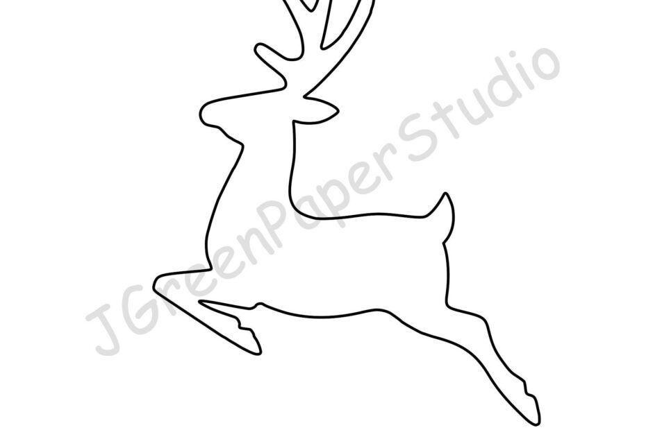 Printable Reindeer Template pdf Digital Download Reindeer Kids