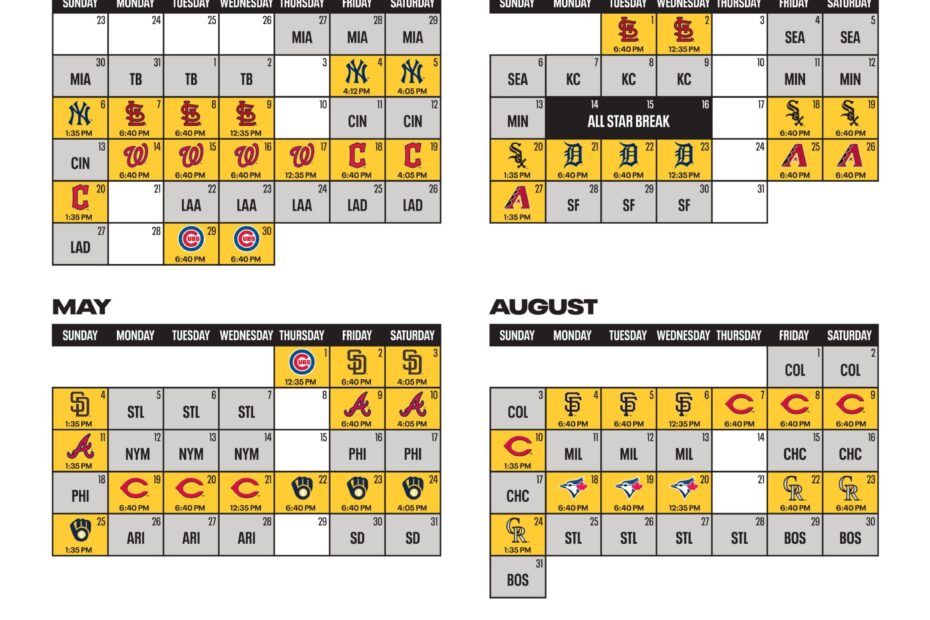 Printable Schedule Pittsburgh Pirates