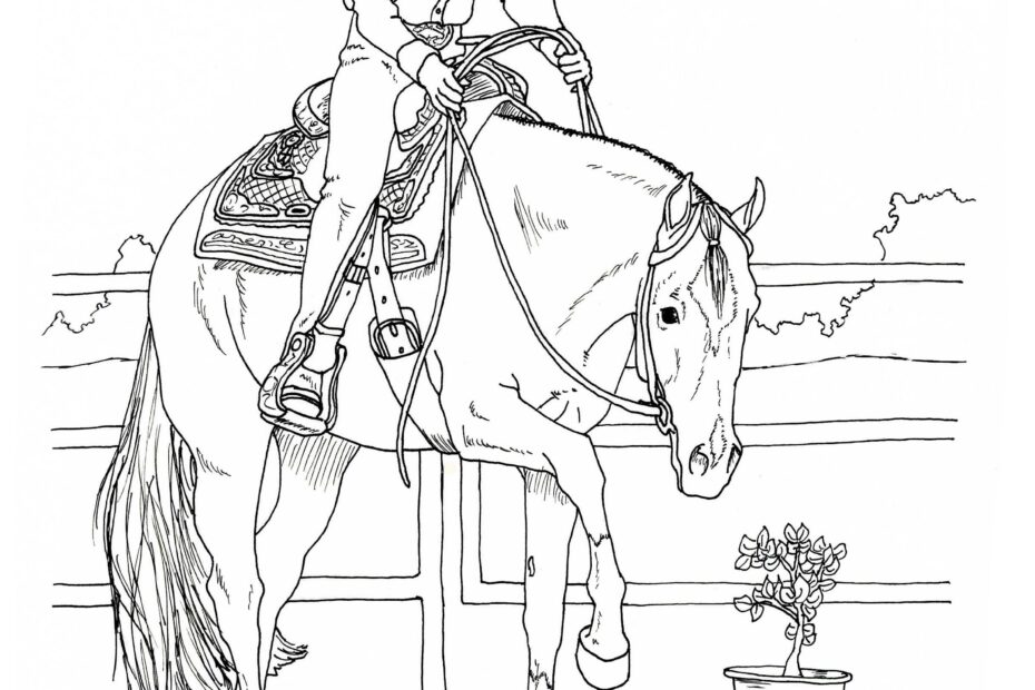 PRINTABLE Set Of 10 Western Riding Coloring Pages Digital