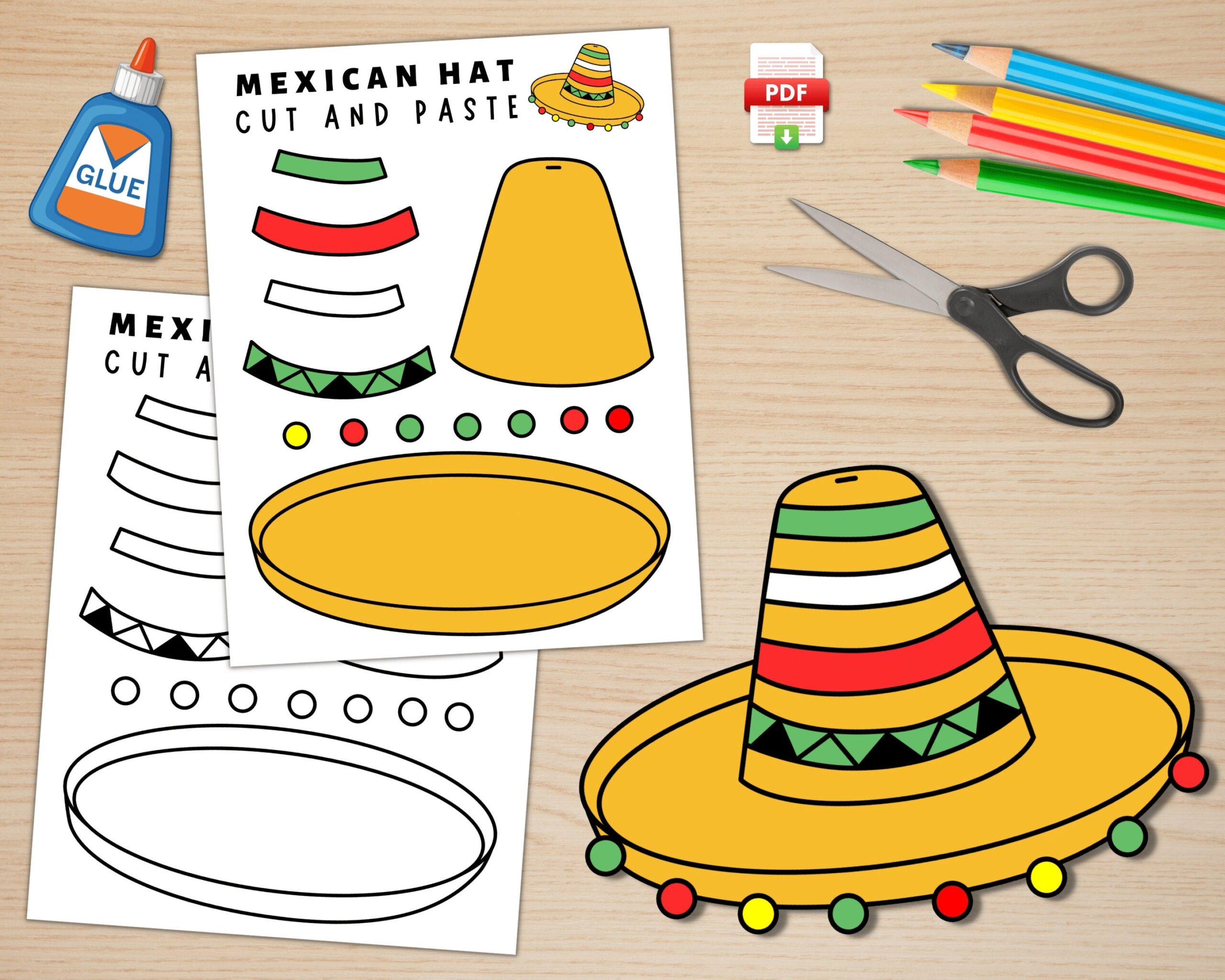 Printable Sombrero Hat Craft Hispanic Heritage Month Craft 