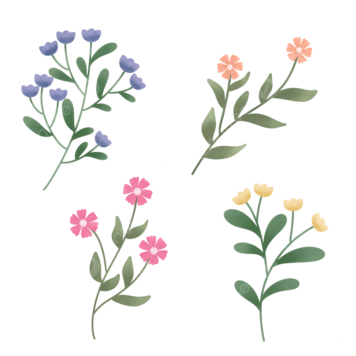 Printable Stickers Flowers For Decoration And Illustration Flowers Clipart Flower Sticker Printable Sticker Flowers PNG Transparent Clipart Image And PSD File For Free Download