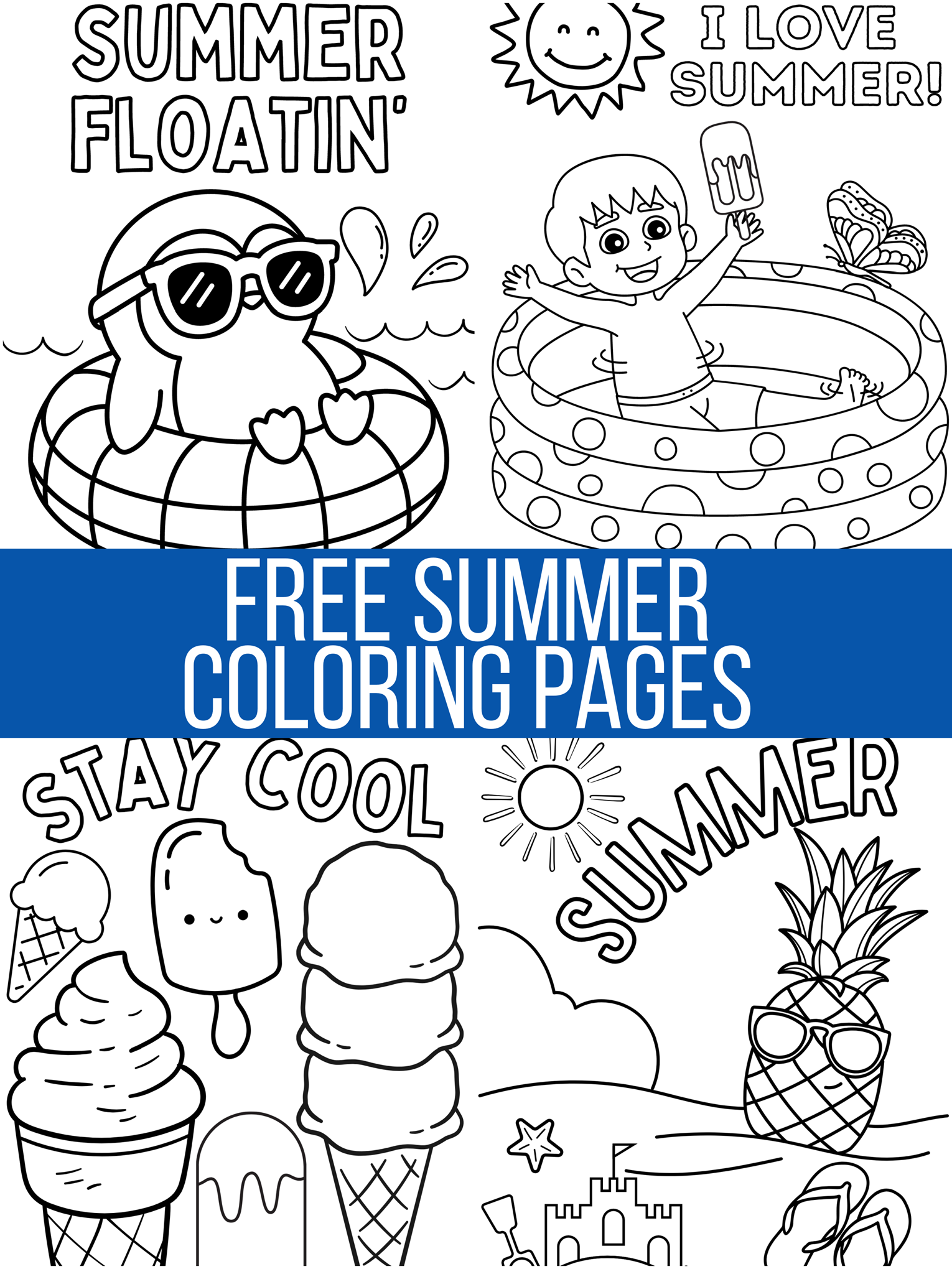 free printable summertime coloring pages
