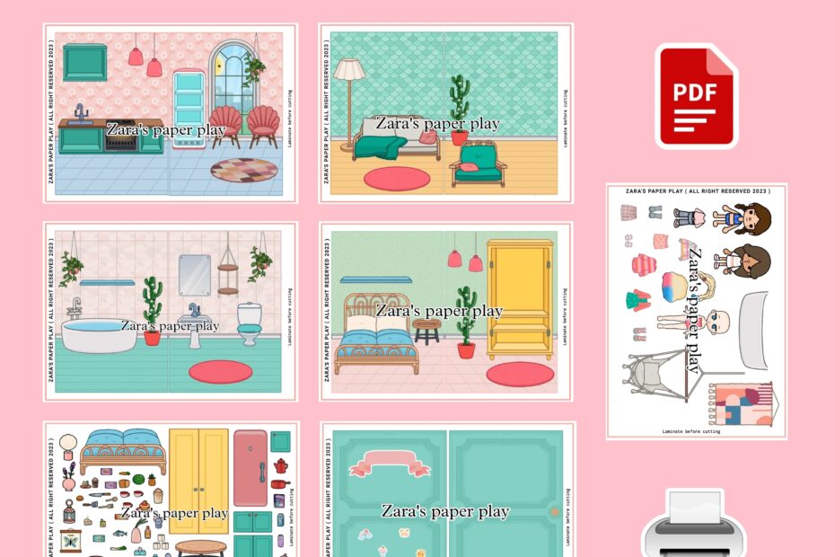 Printable Toca Boca House Toca Boca Paper Craft Paper Doll