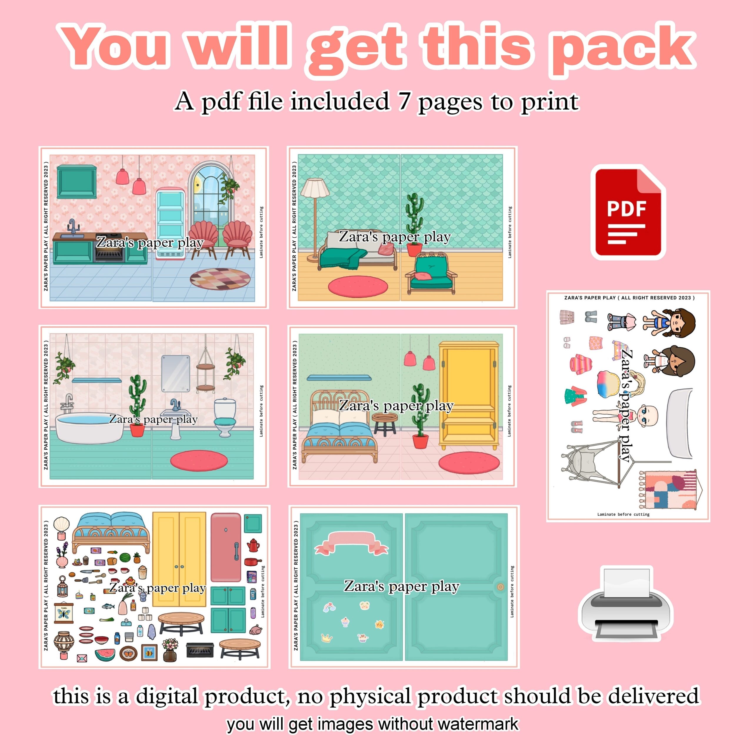 Printable Toca Boca House Toca Boca Paper Craft Paper Doll 