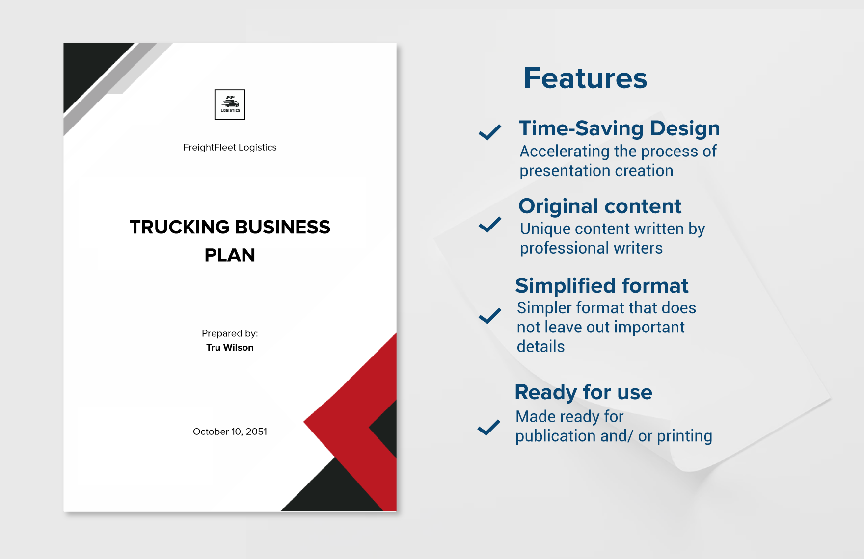 Printable Trucking Business Plan Template In Word PDF Google Docs Download Template