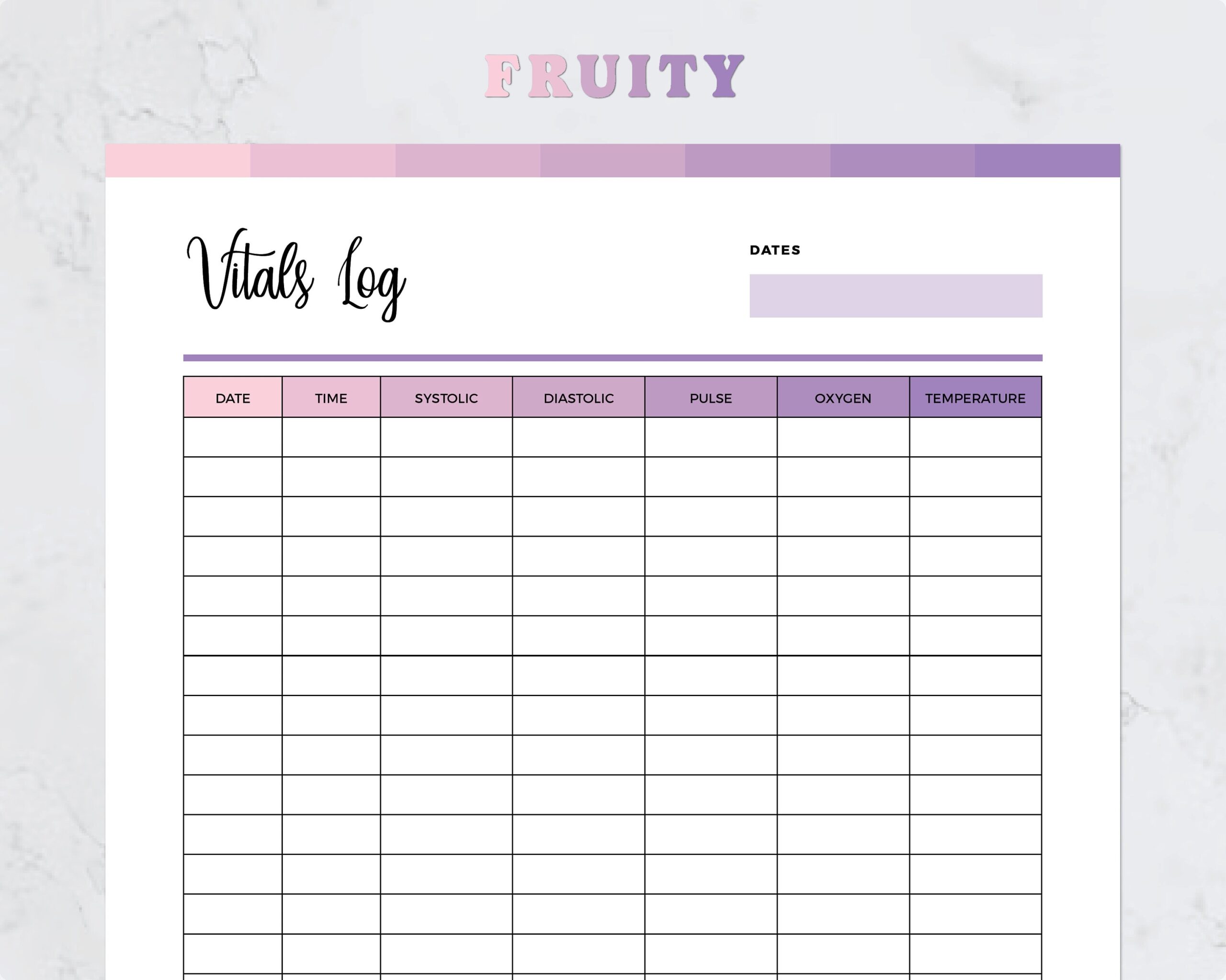 Printable Vitals Log Blood Pressure Log Vital Signs Sheet Vital Sign Sheet Vitals Log Vital Signs Template Vitals Tracker