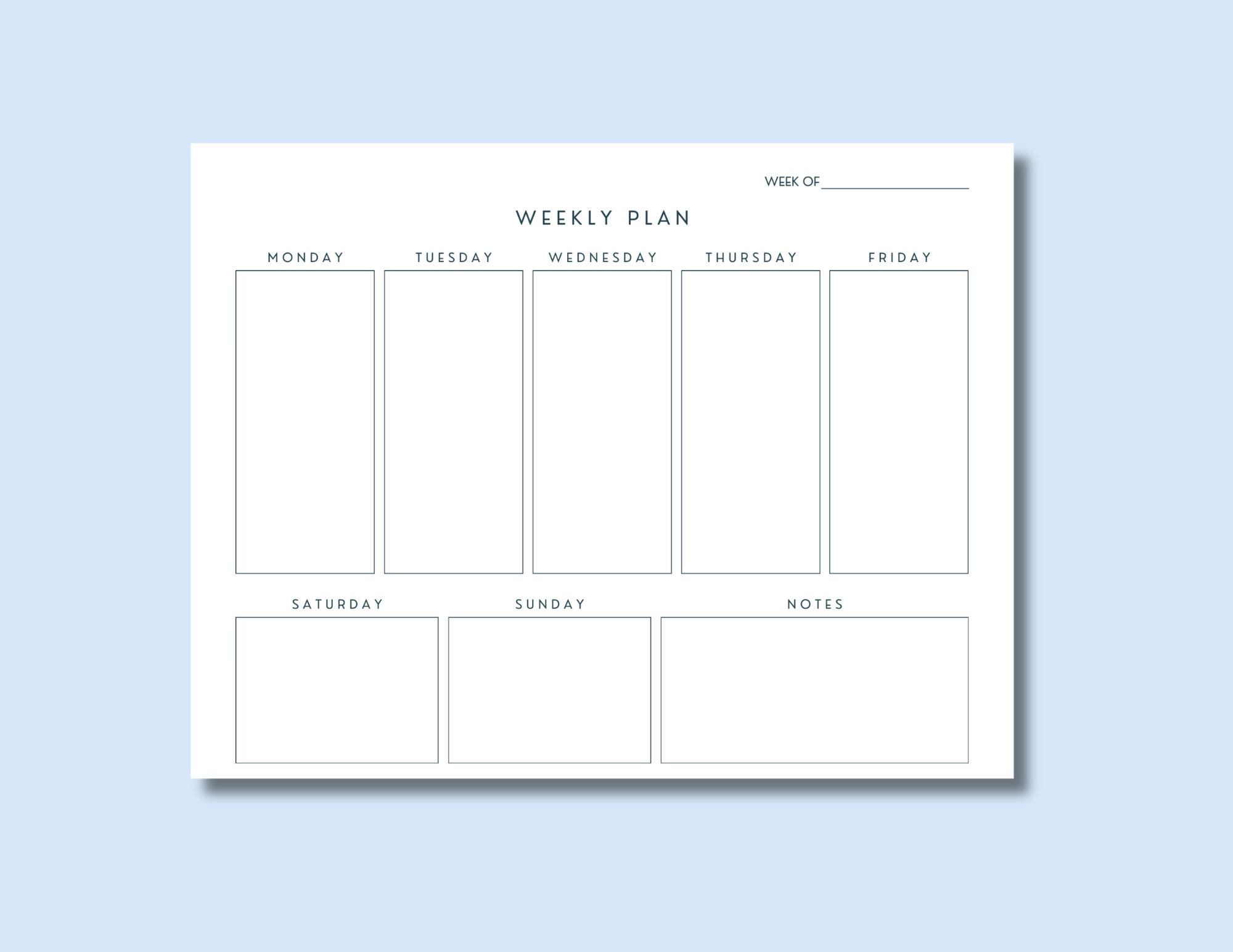 Printable Weekly Planner Bundle Weekly Calendar Digital Week 