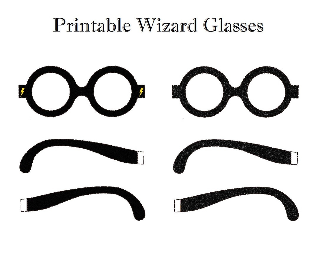 Printable Wizard Glasses Black Round Glasses For Wizard Costume Props For Themed Party Witches Sunglasses Etsy