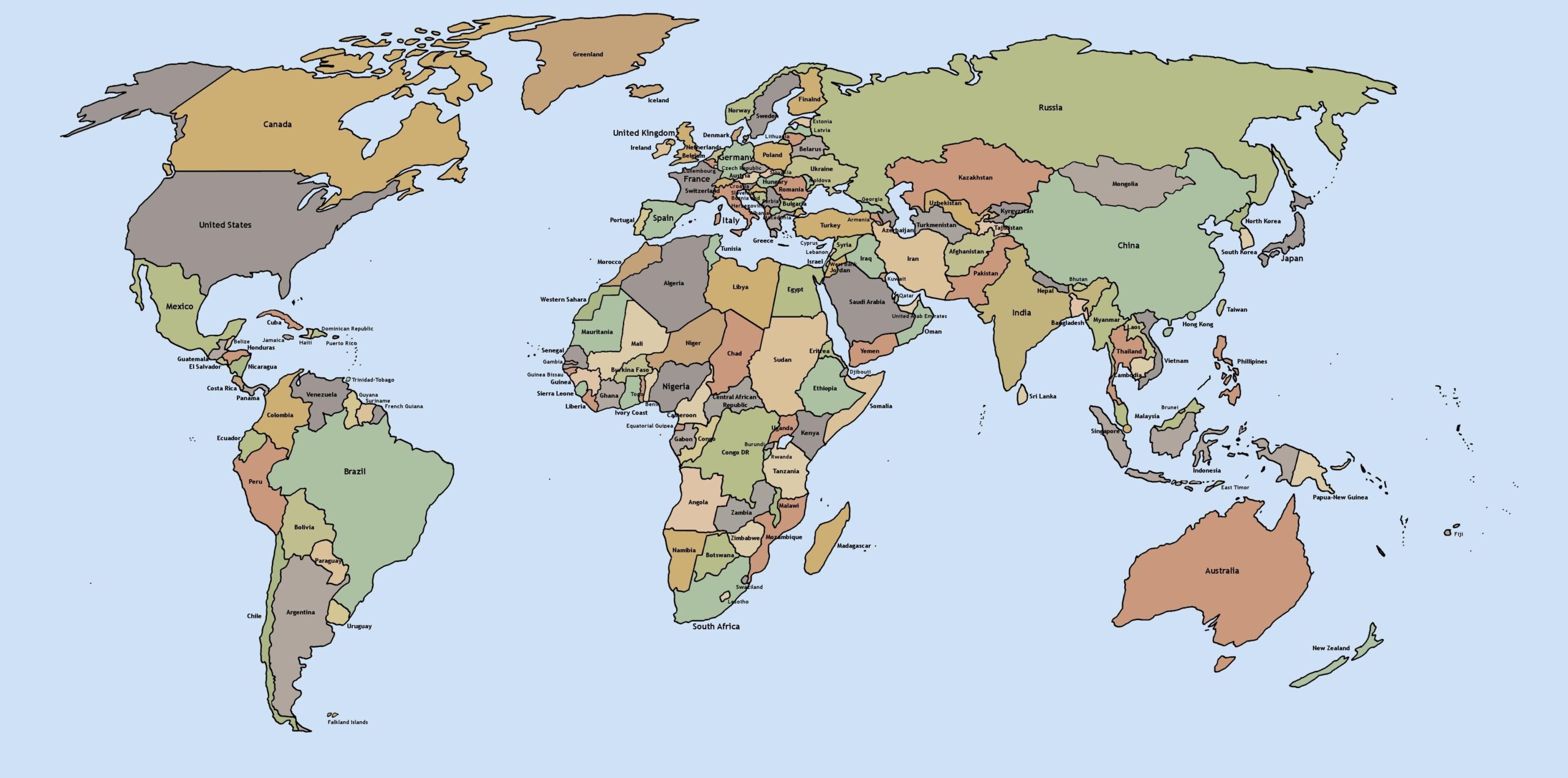 maps of the world printable