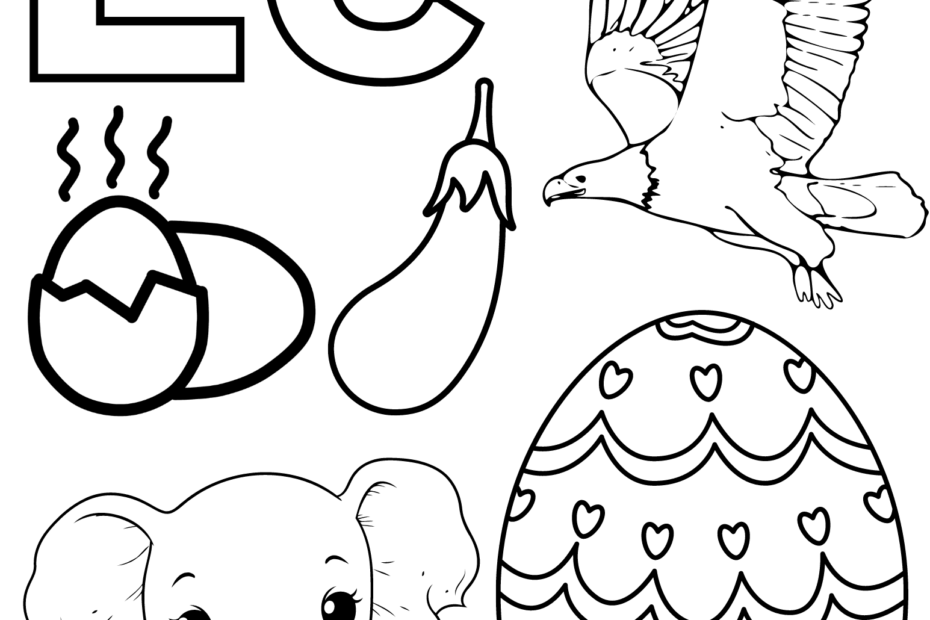 Printables Coloring Pages Letter E For Kids By Atolejessajoy85