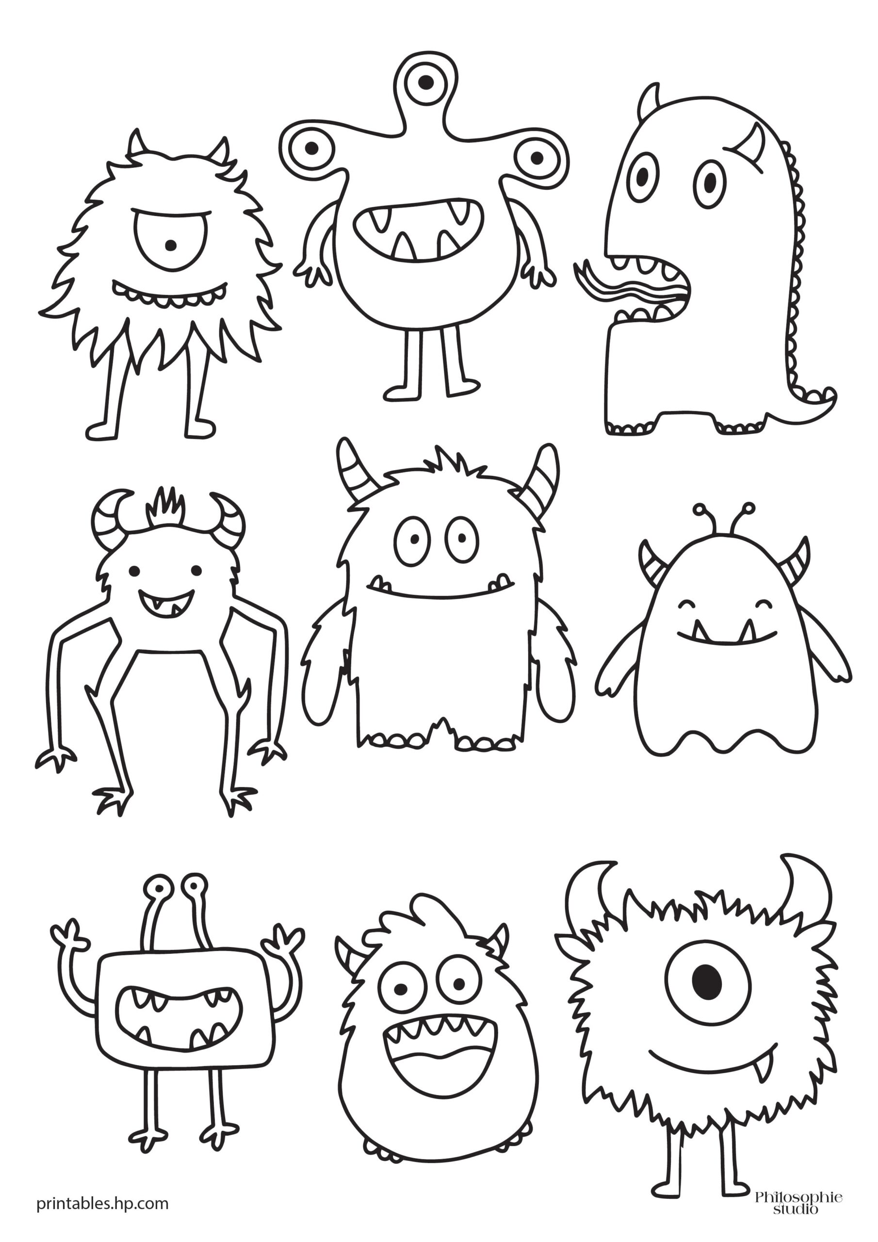 cute monster pictures to color