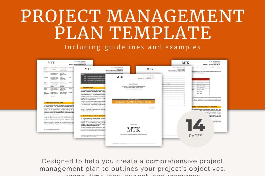Project Management Plan Template Fully Editable MS Word With Examples PMP Project Management PMI Project Planning Etsy
