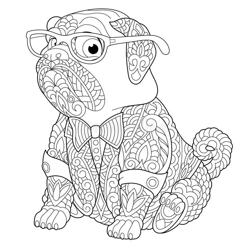 pug coloring pictures