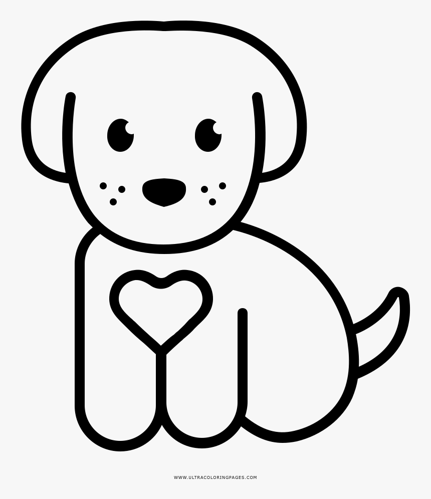 Puppy Coloring Page Cartoon Simple Dog Drawing HD Png Download 