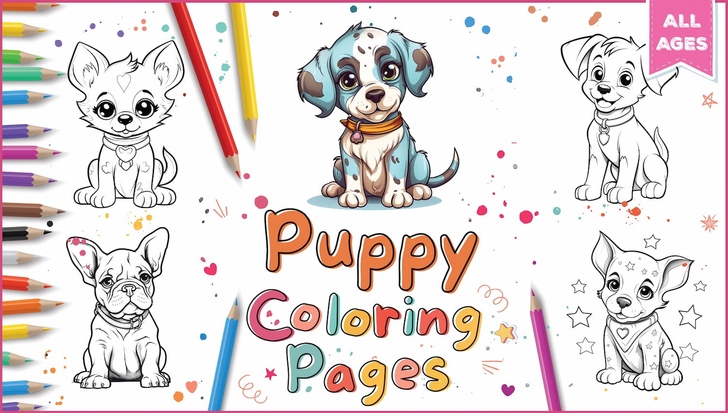 cute puppies coloring pictures