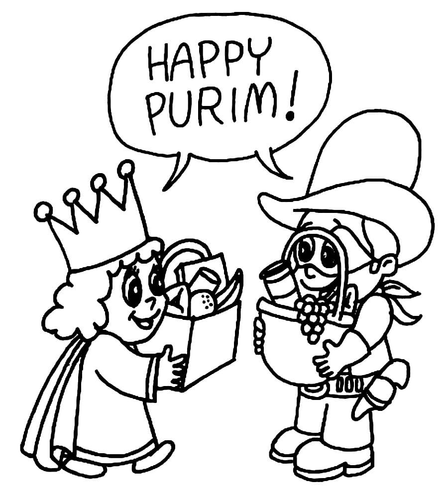 purim pictures to color