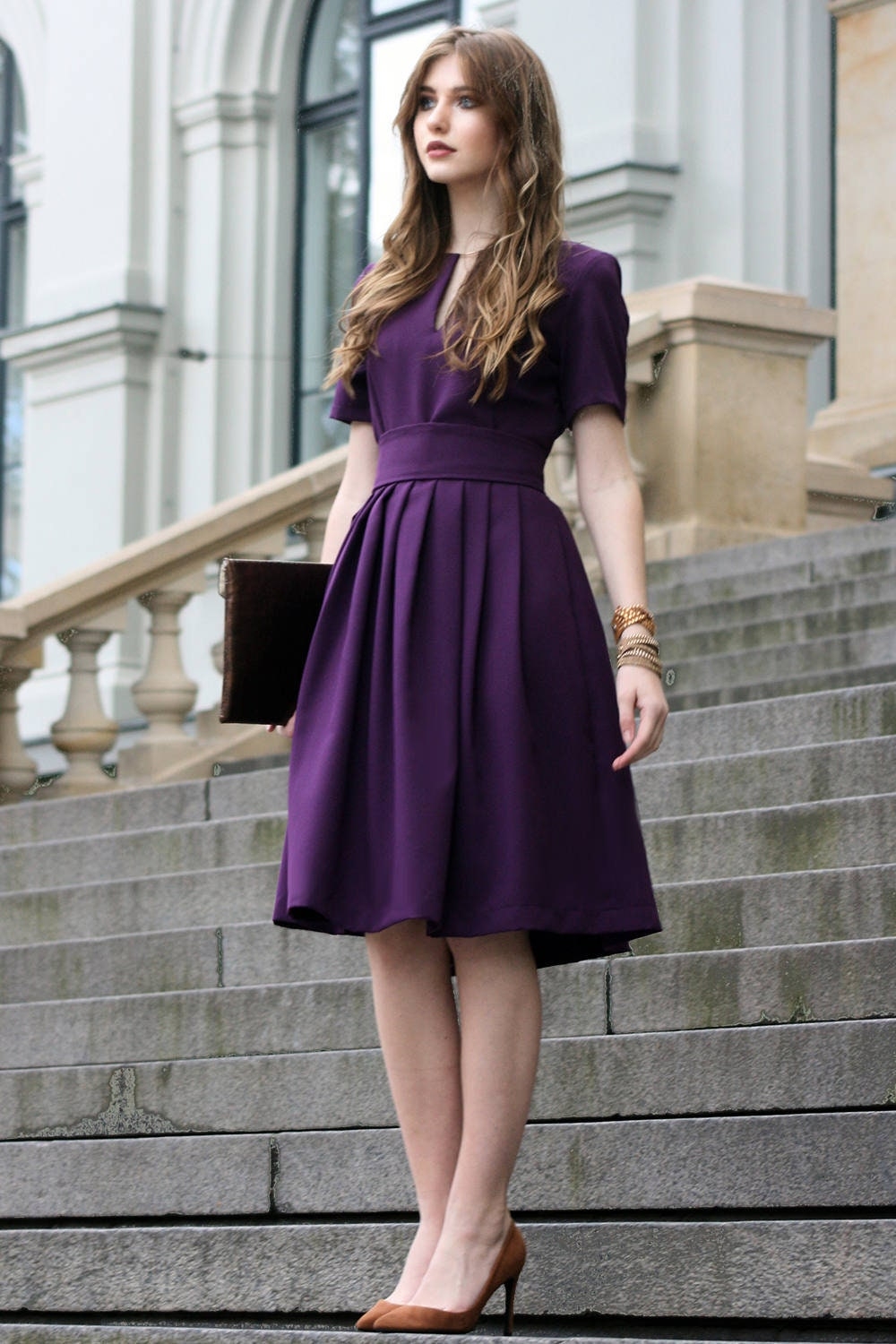 Purple Cocktail Dress For Women Available In Xxs 5XL Size Custom Size
