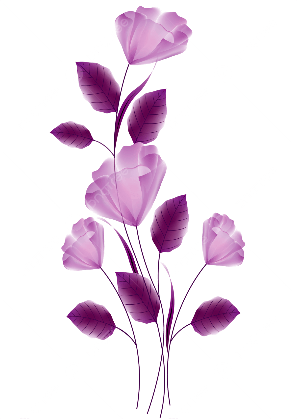 Purple Color Flower Design Purple Color Flower Purple Flowers PNG And Vector With Transparent Background For Free Download
