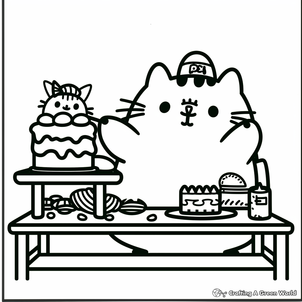 pusheen cat coloring page