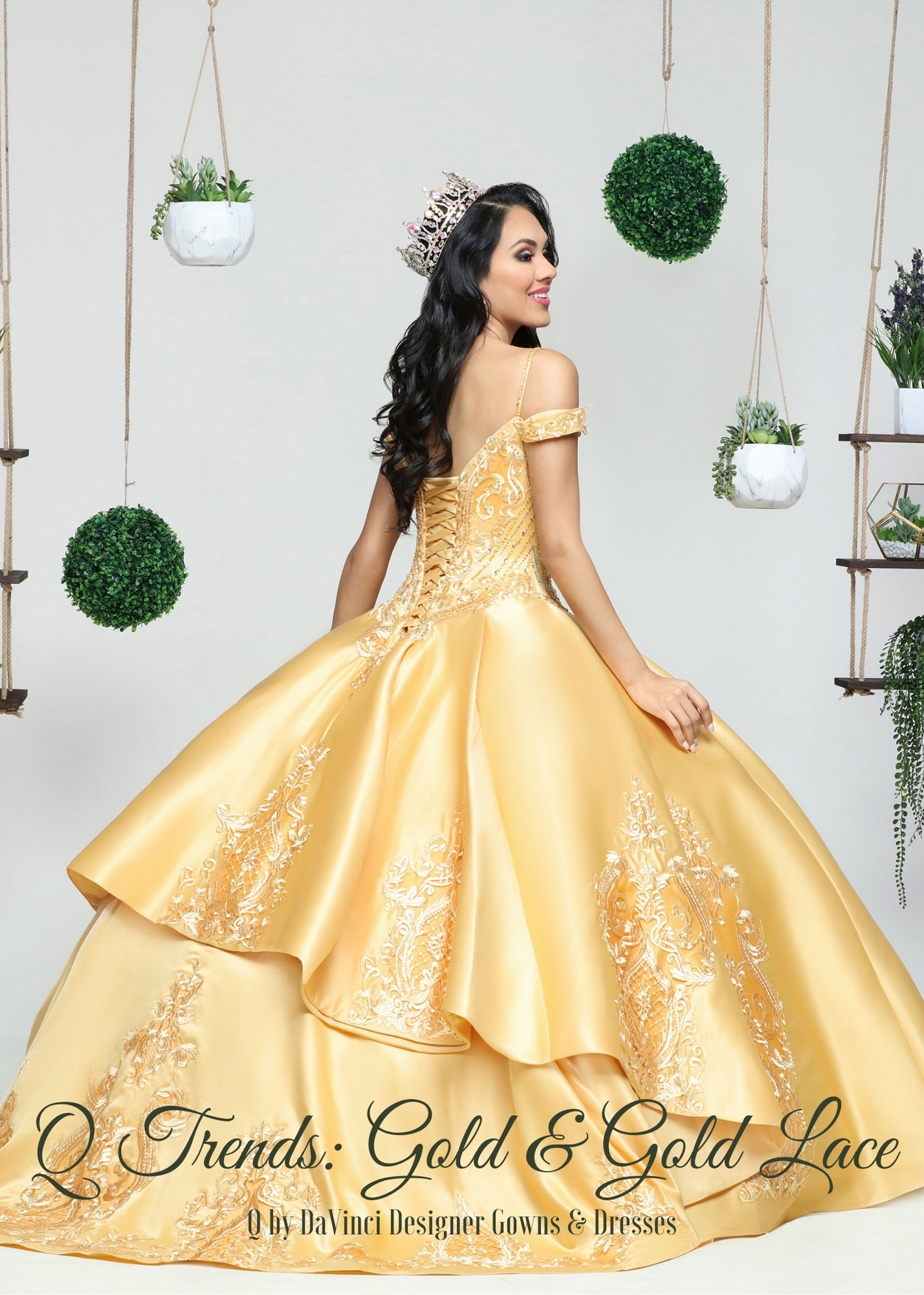 Quinceanera Dress Color Trends Gold U0026 Gold Lace Q By DaVinci Blog
