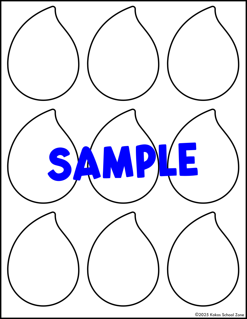 Rain Drop Template Printable Teaching Resources