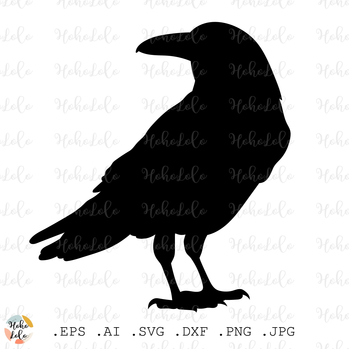 Raven Svg Crow Silhouette Cricut Files Template Clipart Png