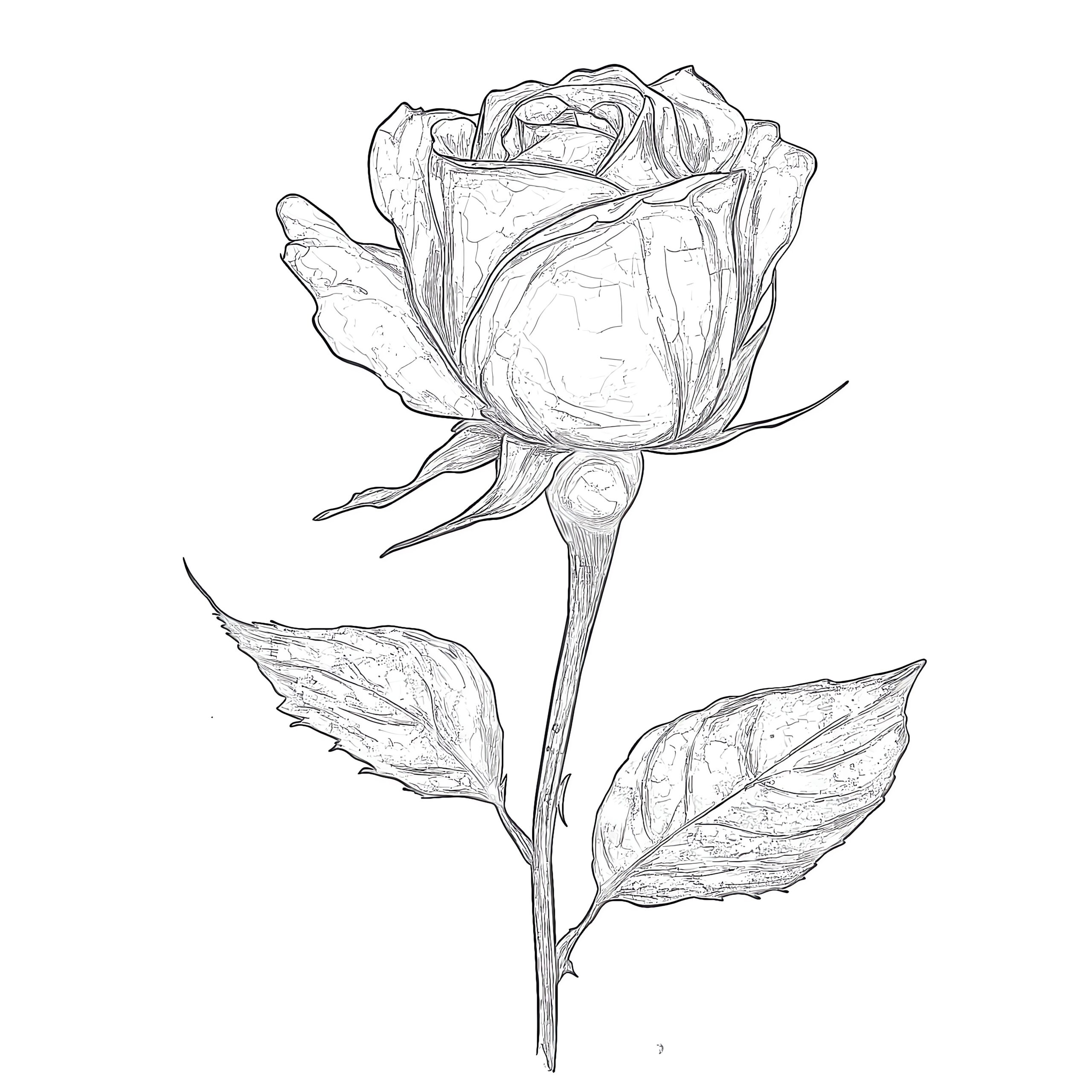 rose pictures to color