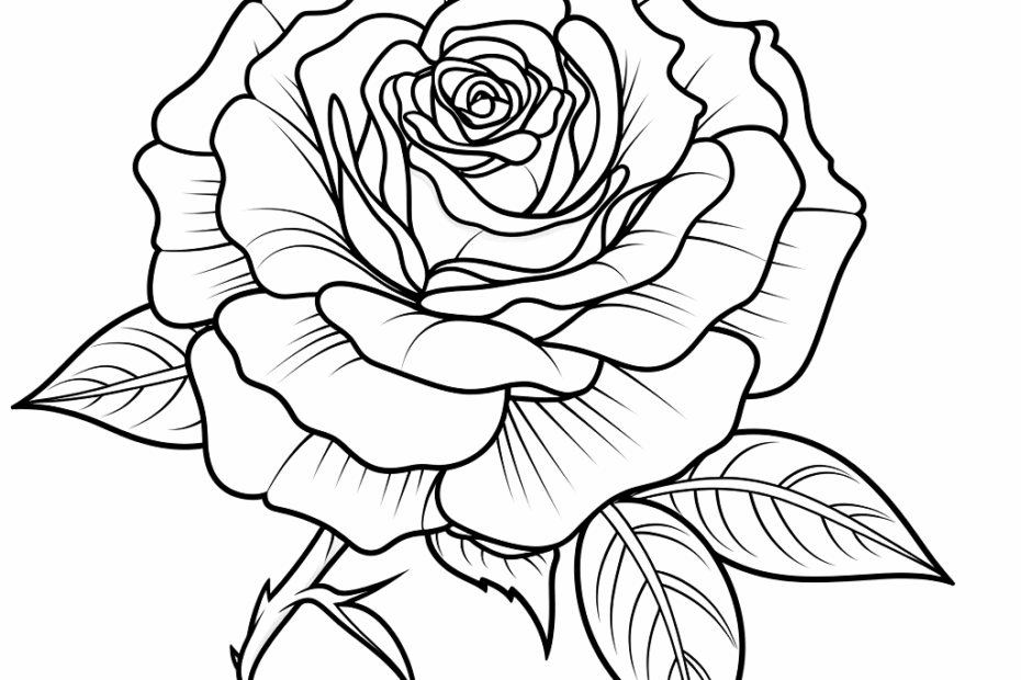 Realistic Rose Coloring Pages Free U0026 Printable