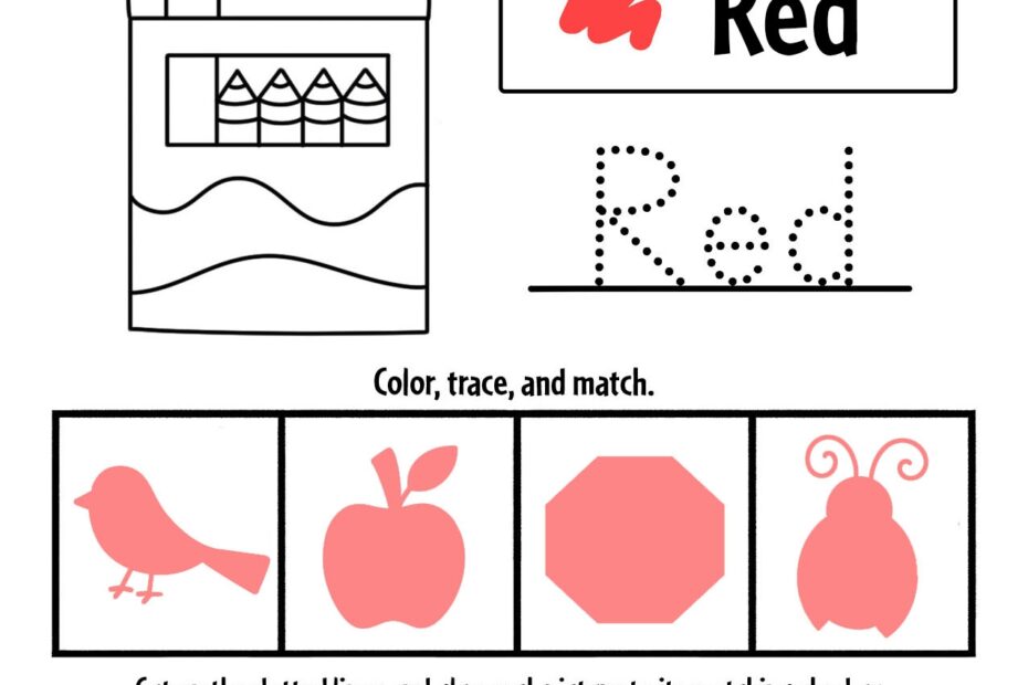 Red Color Worksheets Preschool