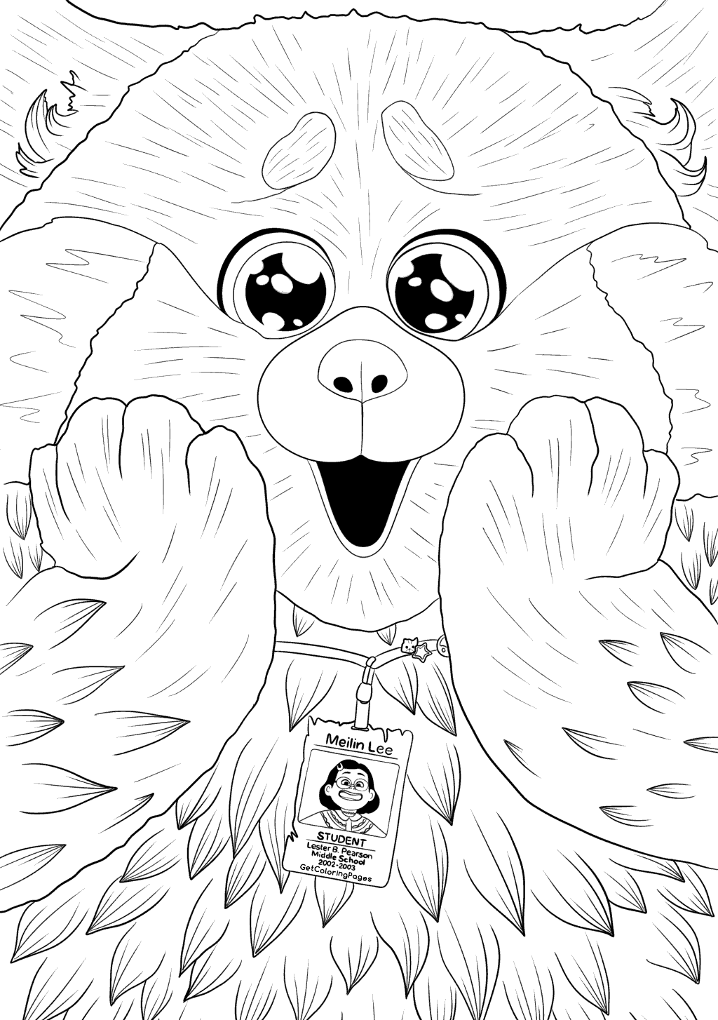 Red Panda Turning Red Coloring Pages Cute Panda Face