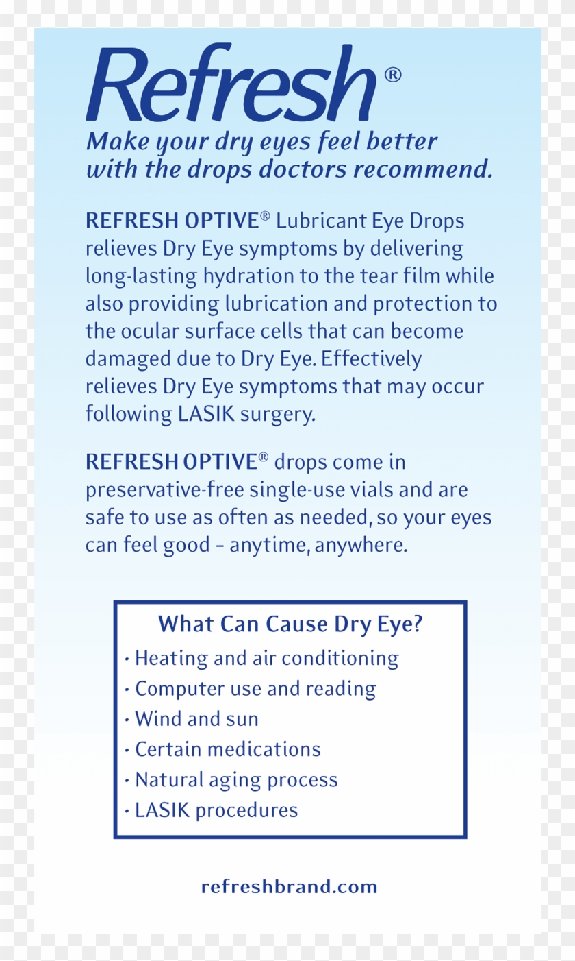 Refresh Optive Lubricant Eye Drops 60 0 Refresh Plus HD Png 