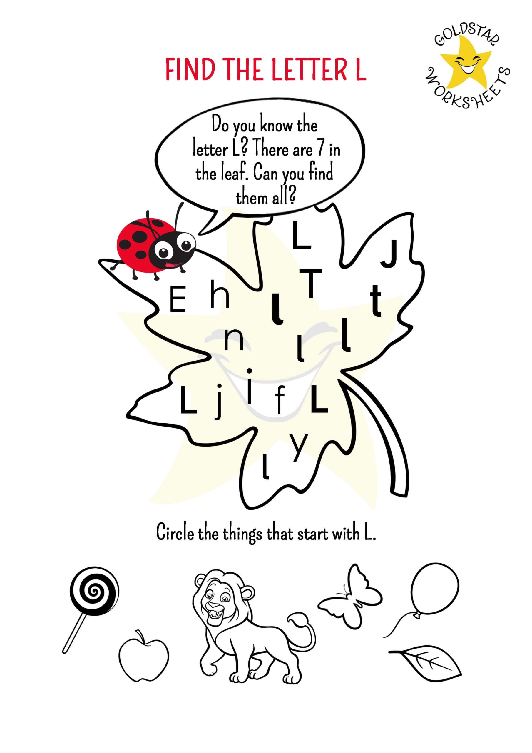 preschool worksheets letter l