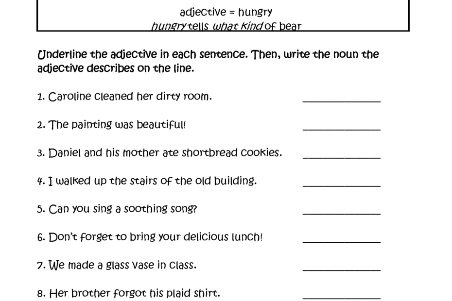 Regular Adjectives Worksheets Adjectives That Tell What Kind