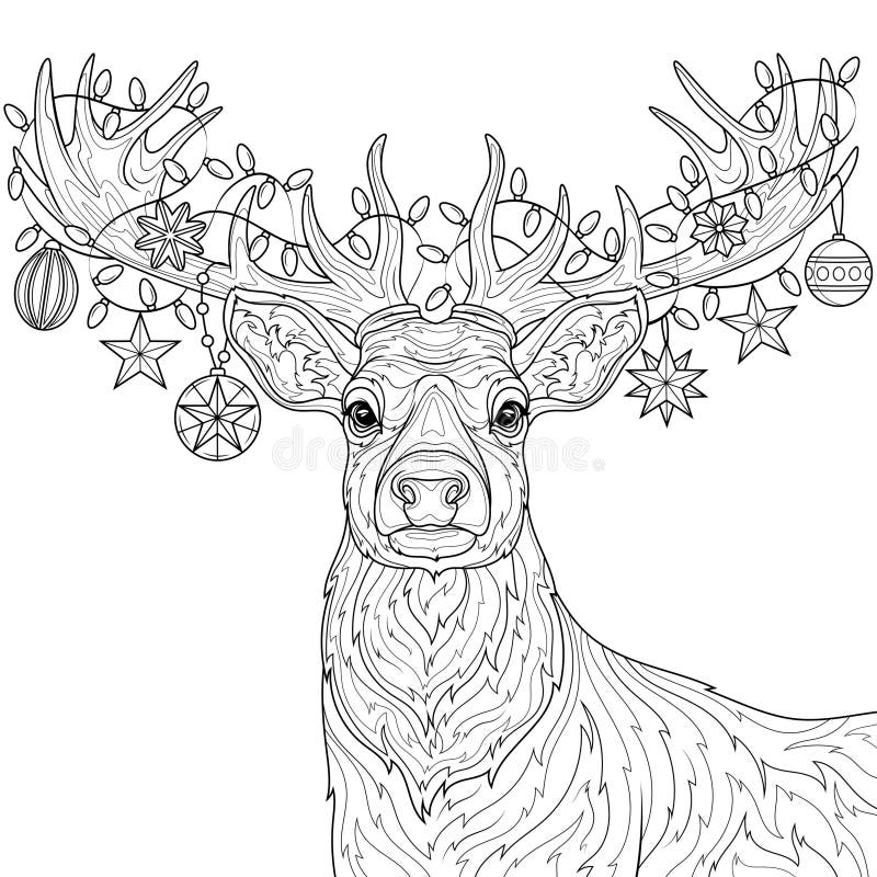 christmas reindeer coloring pictures
