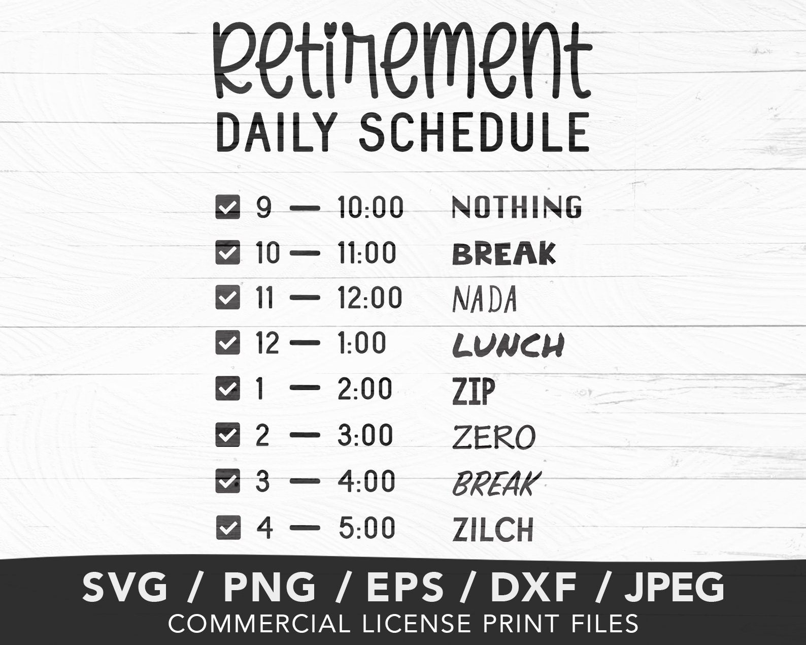 Retirement Daily Schedule Png Retirement 2025 Shirts Retired Svg 