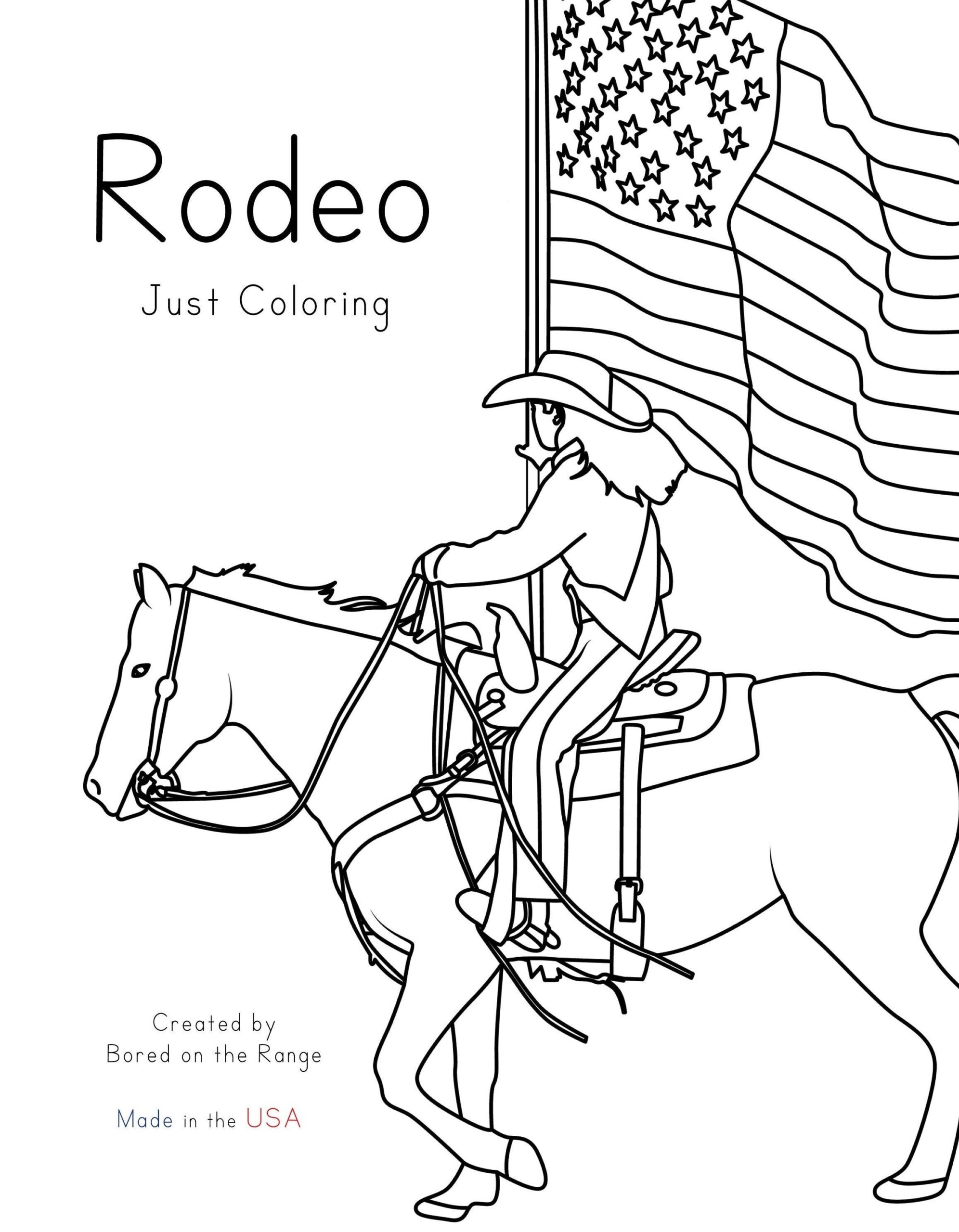 Rodeo Just Coloring Etsy