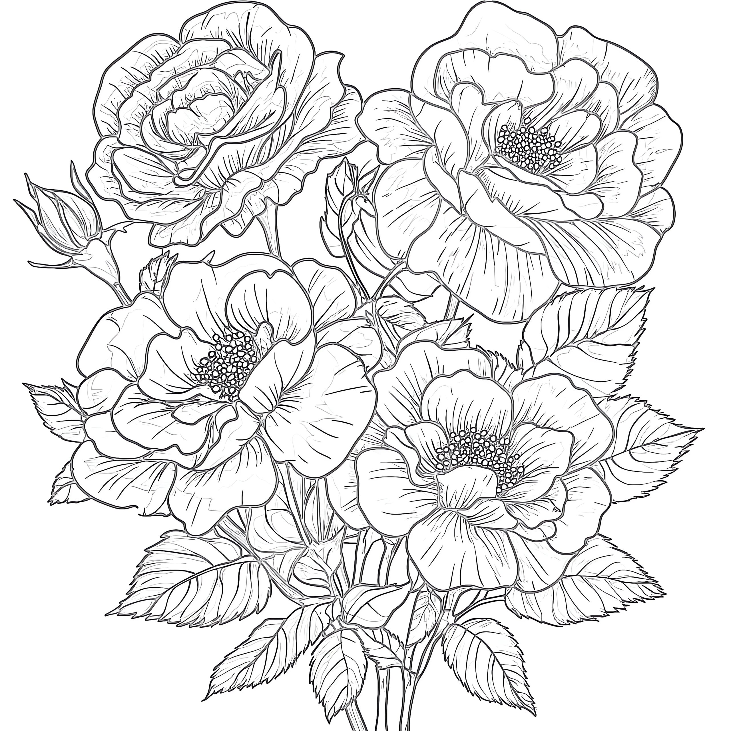 coloring pages of flowers printable
