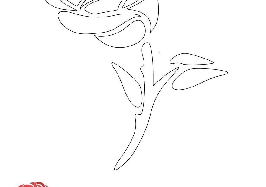 Rose Flower Coloring Page In PDF JPG EPS Download Template