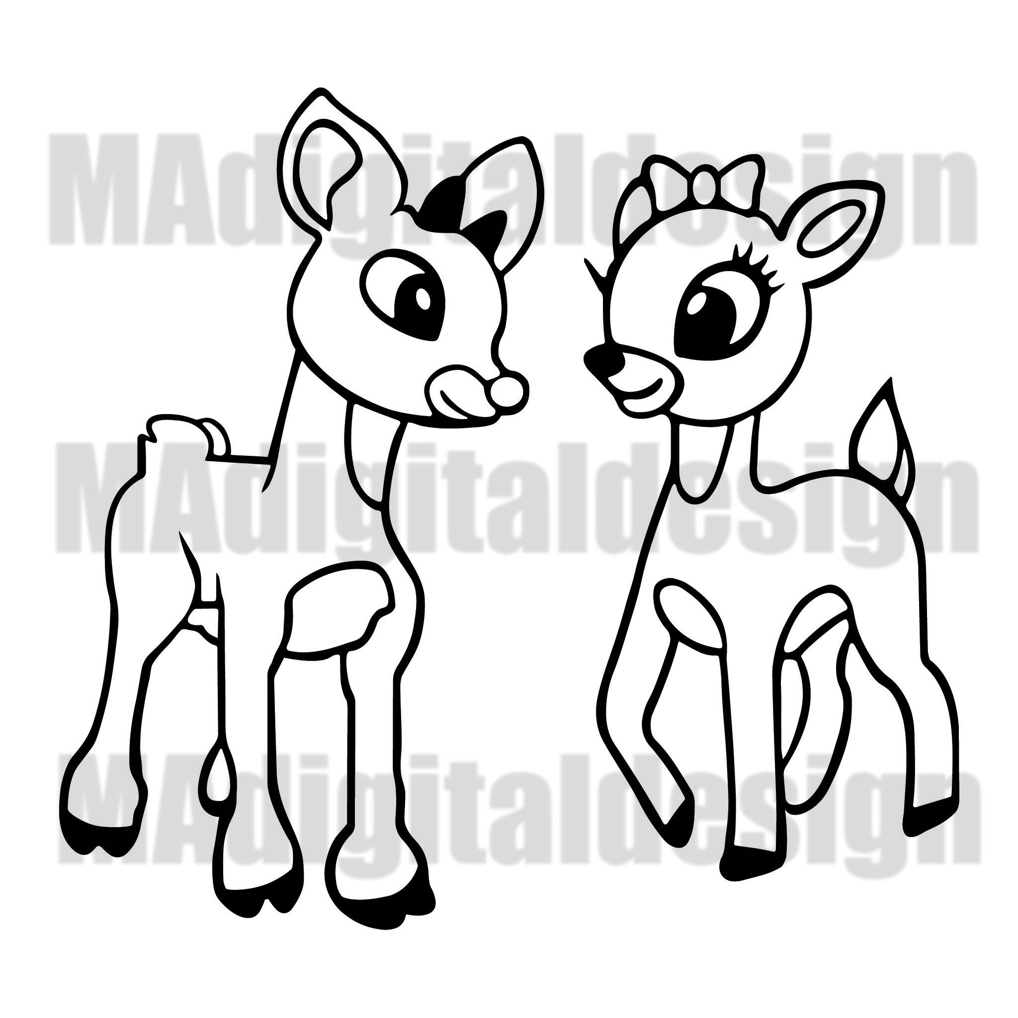 Rudolph From The Classic Movie Rudolph The Red Nosed Reindeer Coloring Page Pdf File For Holiday Parties Teachers Home School And More 