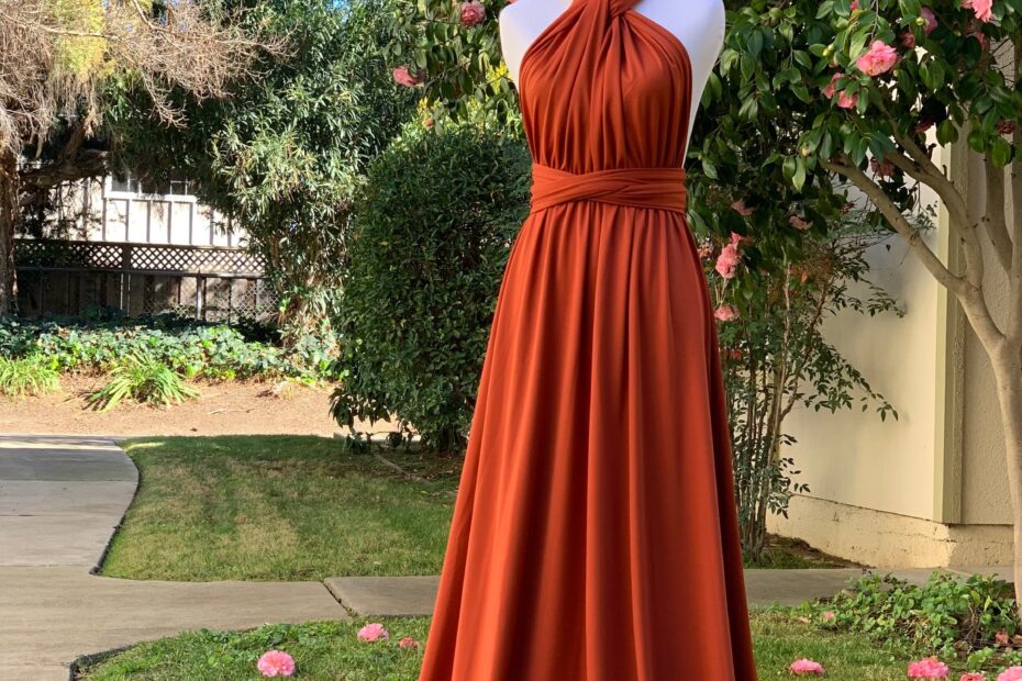 Rust Bridesmaid Dress Infinity Dress Wrap Dress Convertible Dress Wedding Gift H75