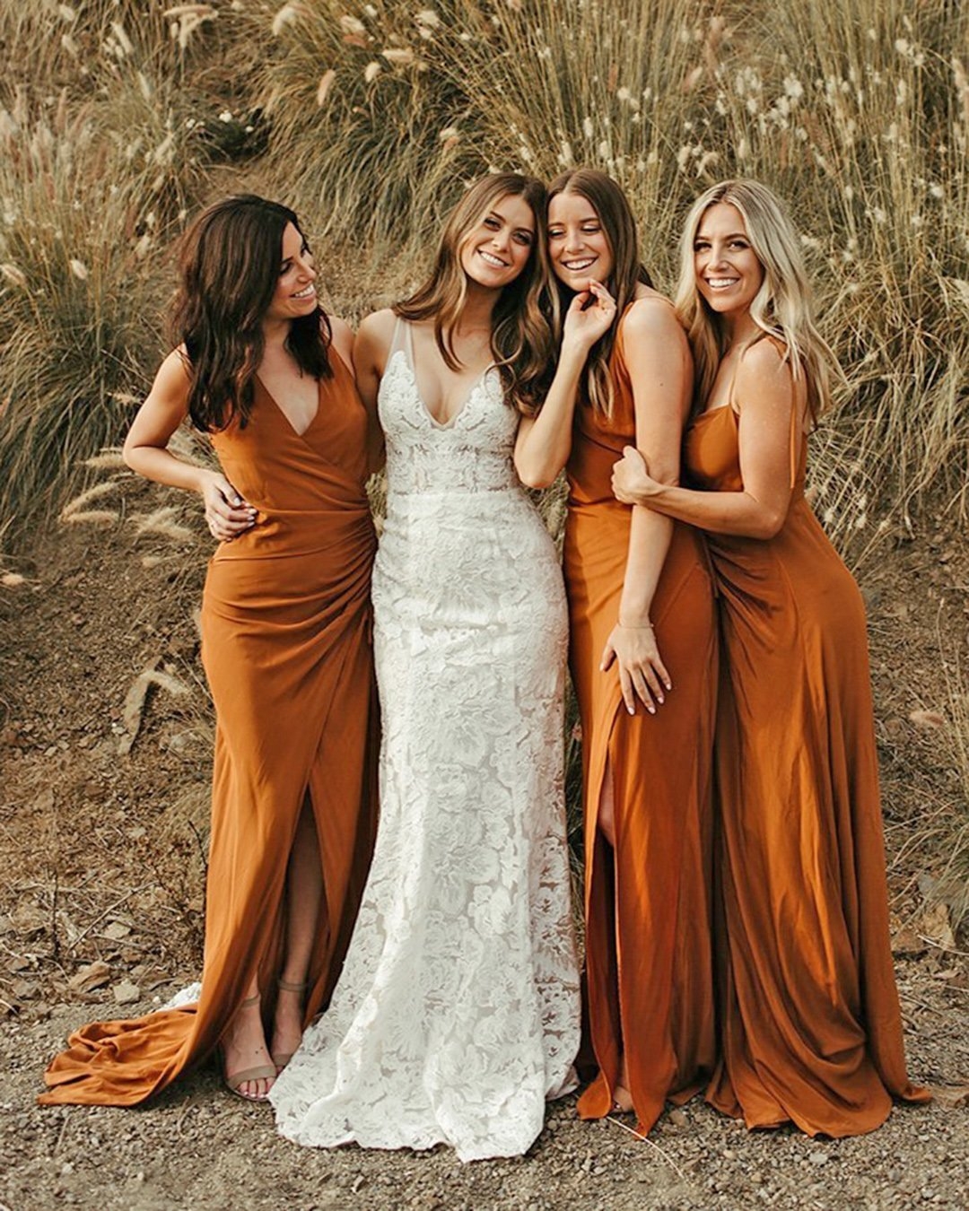rust colored bridesmaid dresses
