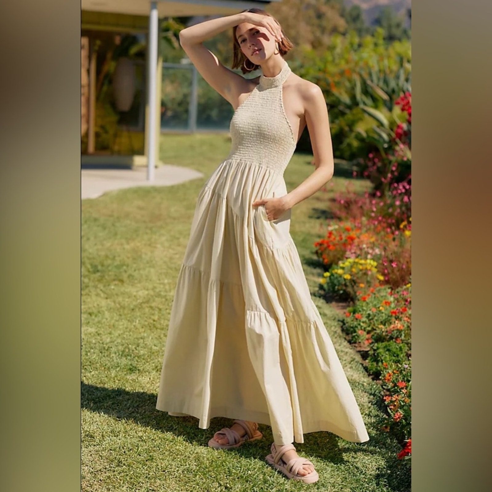 fawn color dress