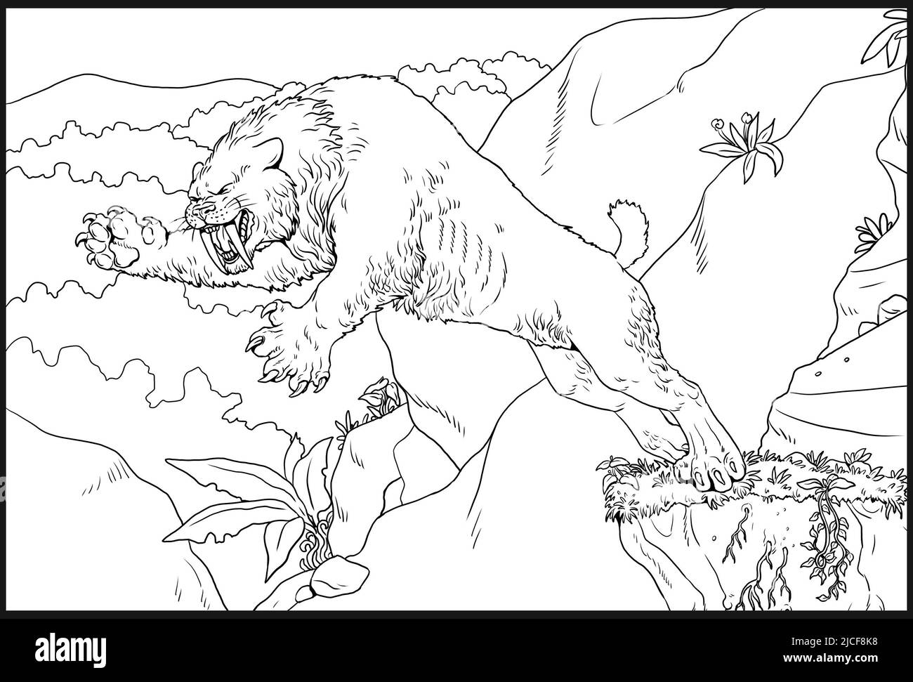 Saber Tooth Tiger Prehistoric Black And White Stock Photos U0026 Images Alamy