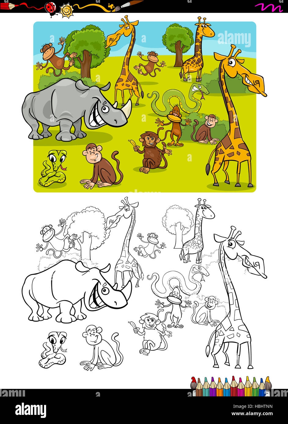 safari animals coloring pages