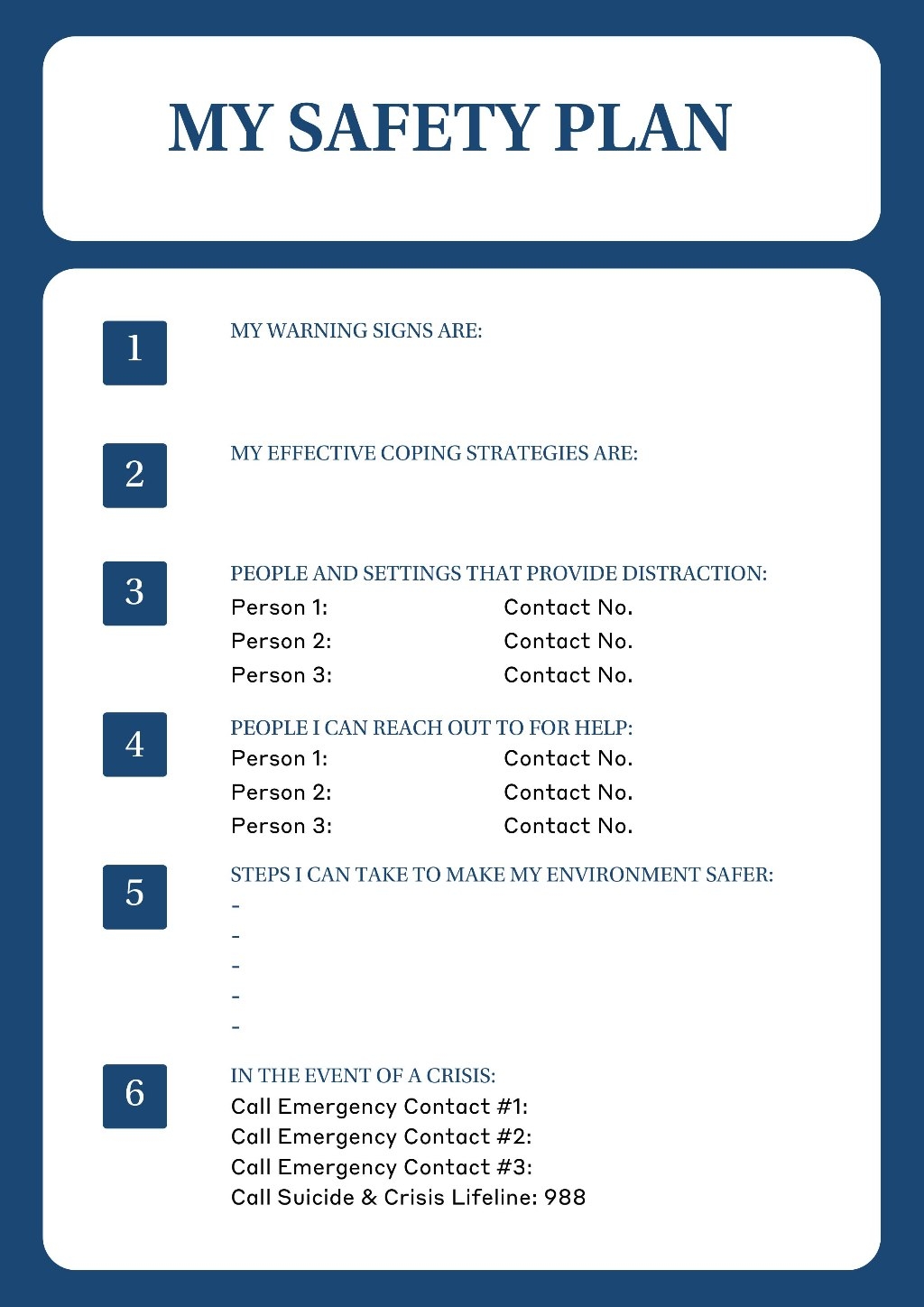 Safety Plan For Suicide Ideations Tips From Experts Lifestance 