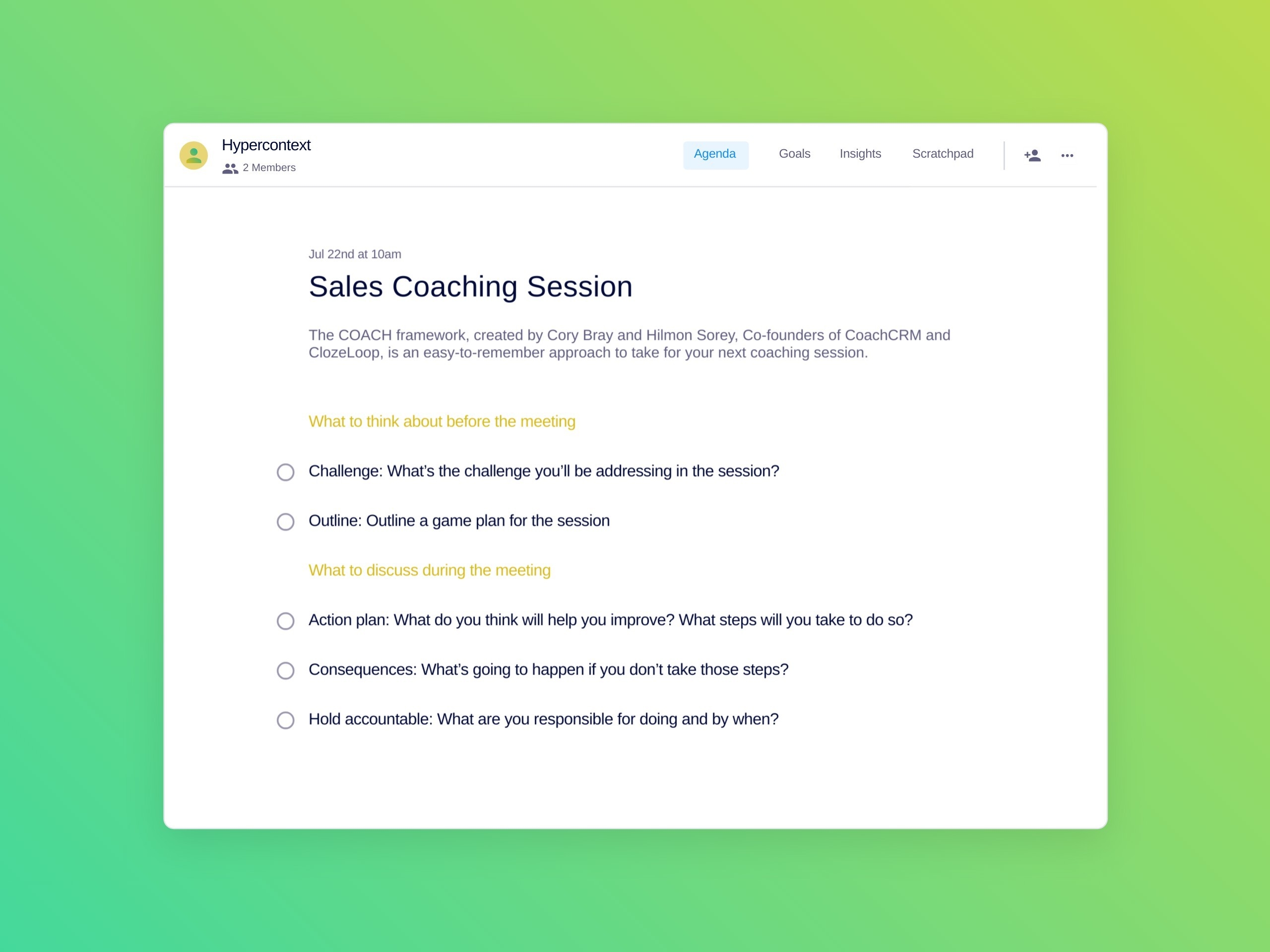 sales coaching plan template