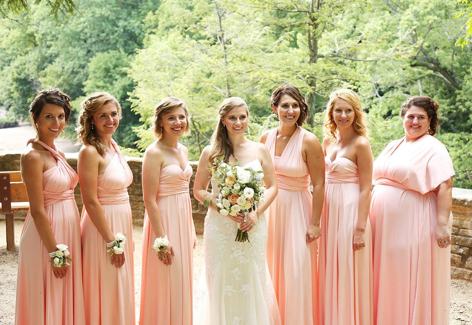 salmon colored dress